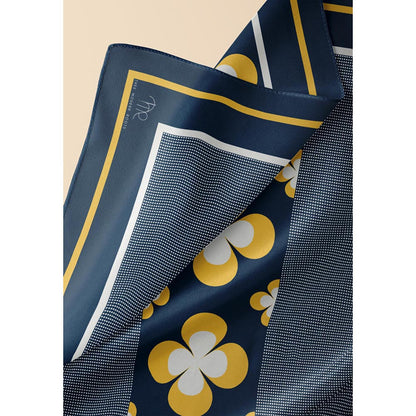 Thee Modern Roots Navy Blue Vintage Charm Silk Dupatta