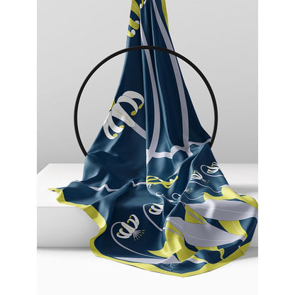 Thee Modern Roots Floral Orbit Printed Satin Georgette Saree with Unstitched Blouse