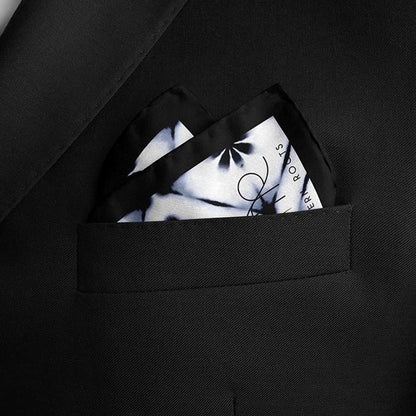 Thee Modern Roots Midnight Bloom Blitz Silk Pocket Square