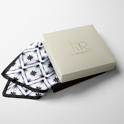 Thee Modern Roots Midnight Bloom Blitz Silk Pocket Square