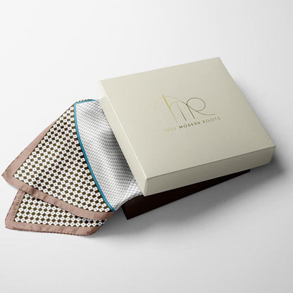 Thee Modern Roots Enigma In Brown Silk Pocket Square