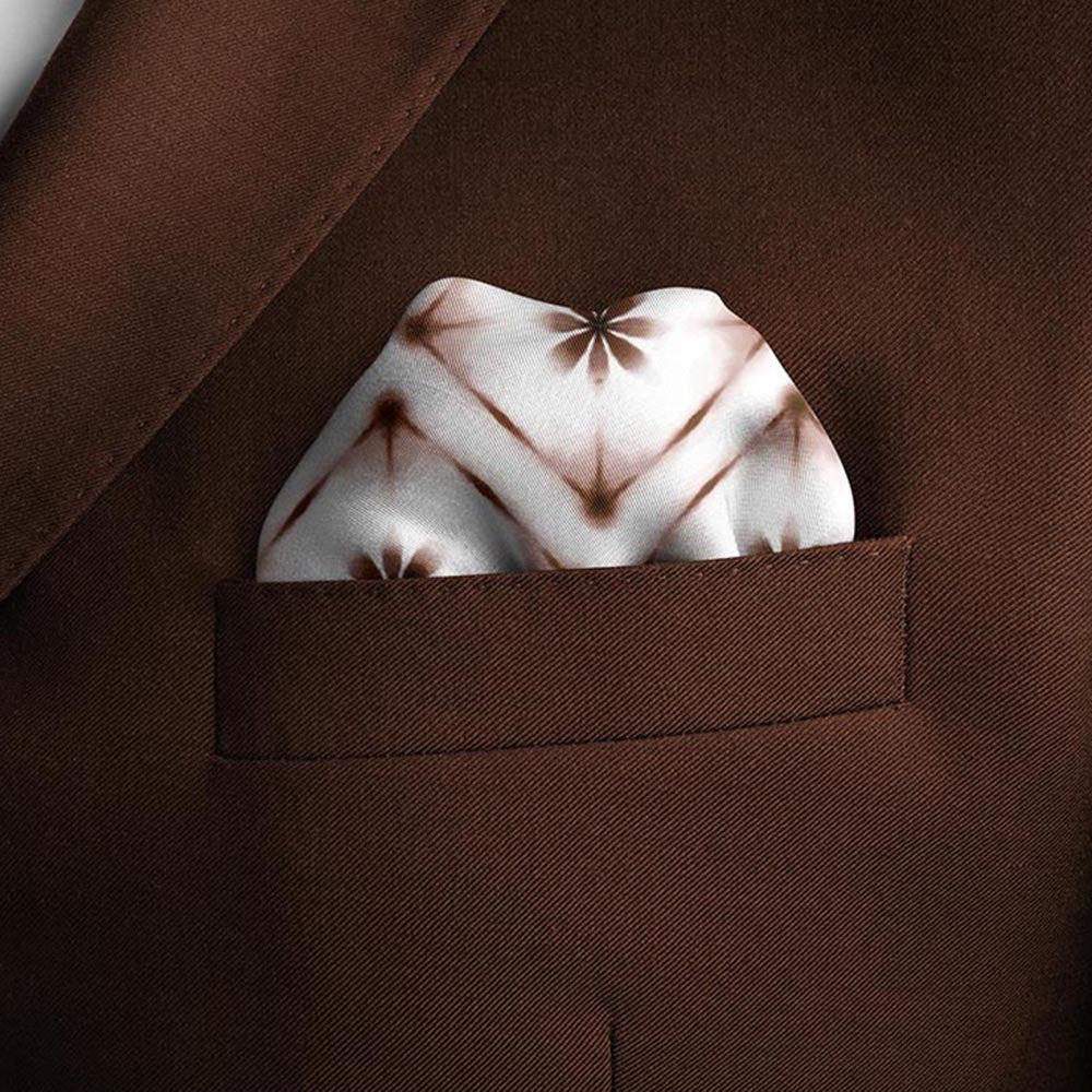 Thee Modern Roots Cocoa Cabana Silk Pocket Square