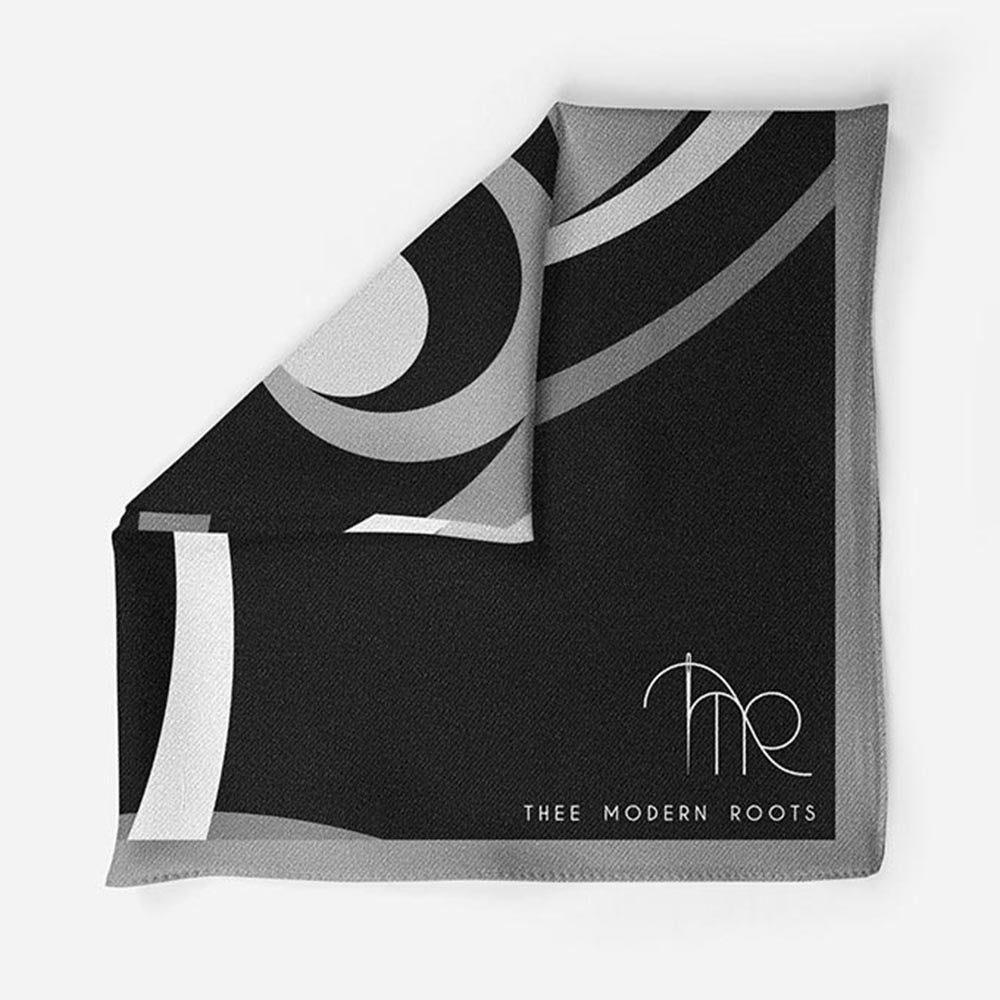 Thee Modern Roots Concentric Charm Silk Pocket Square