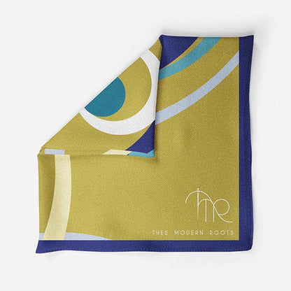 Thee Modern Roots Circular Impressions Silk Pocket Square