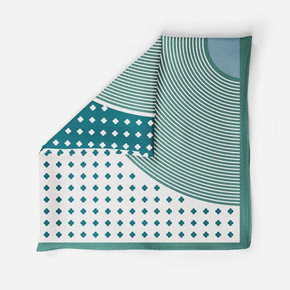 Thee Modern Roots Green Duality Silk Pocket Square
