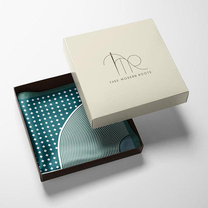 Thee Modern Roots Green Duality Silk Pocket Square