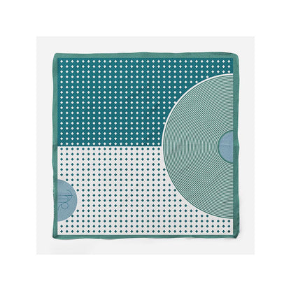 Thee Modern Roots Green Duality Silk Pocket Square