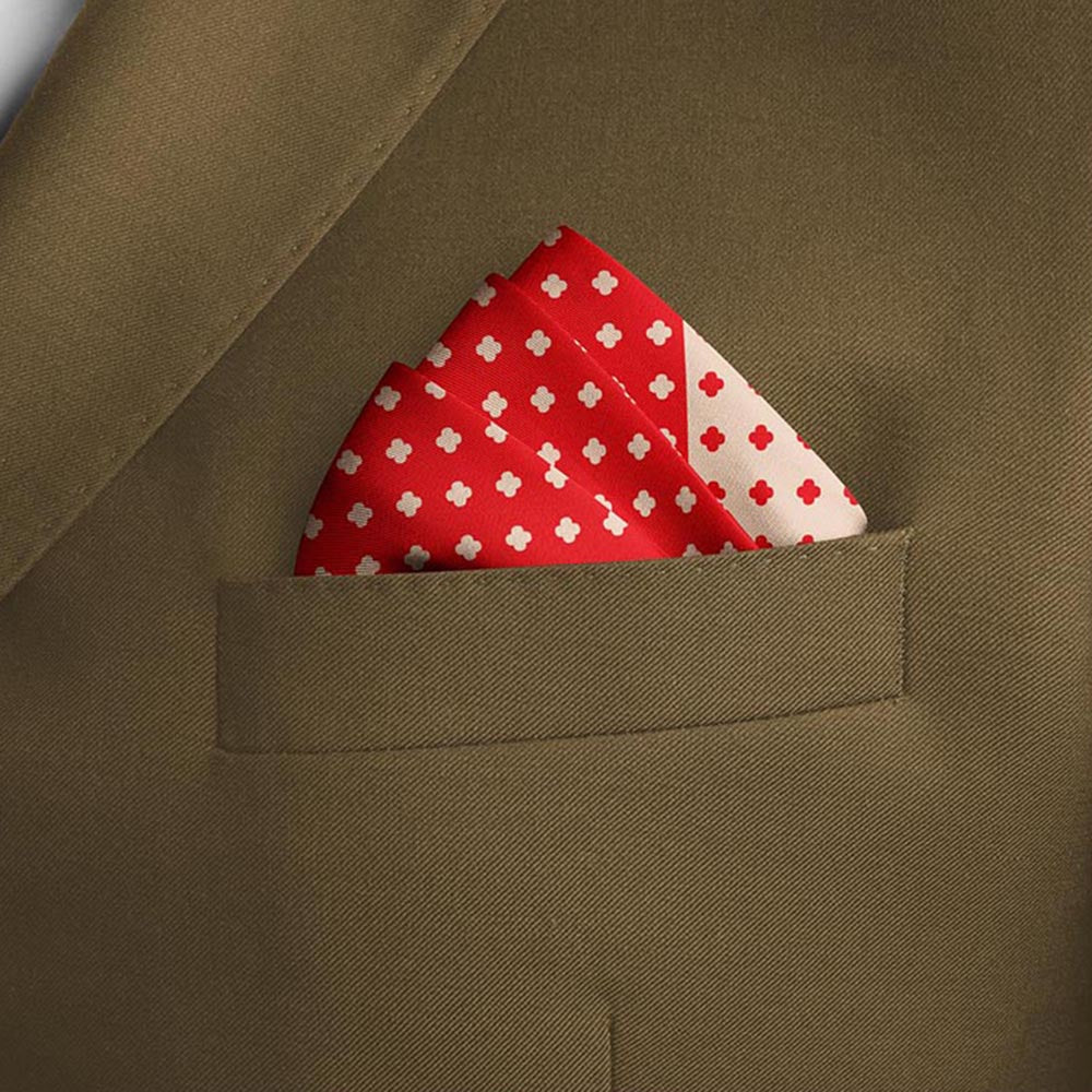 Thee Modern Roots Geometric Garden Silk Pocket Square