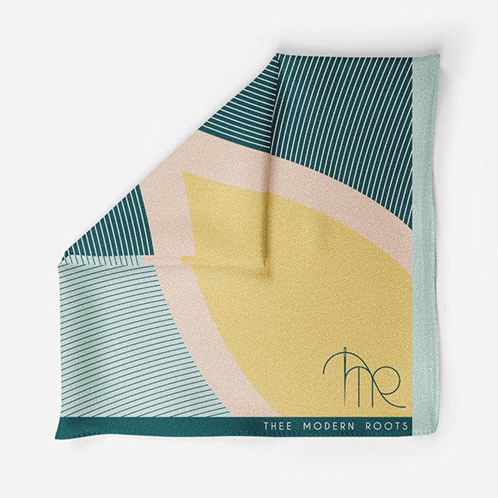 Thee Modern Roots Verdant Divergence Silk Pocket Square