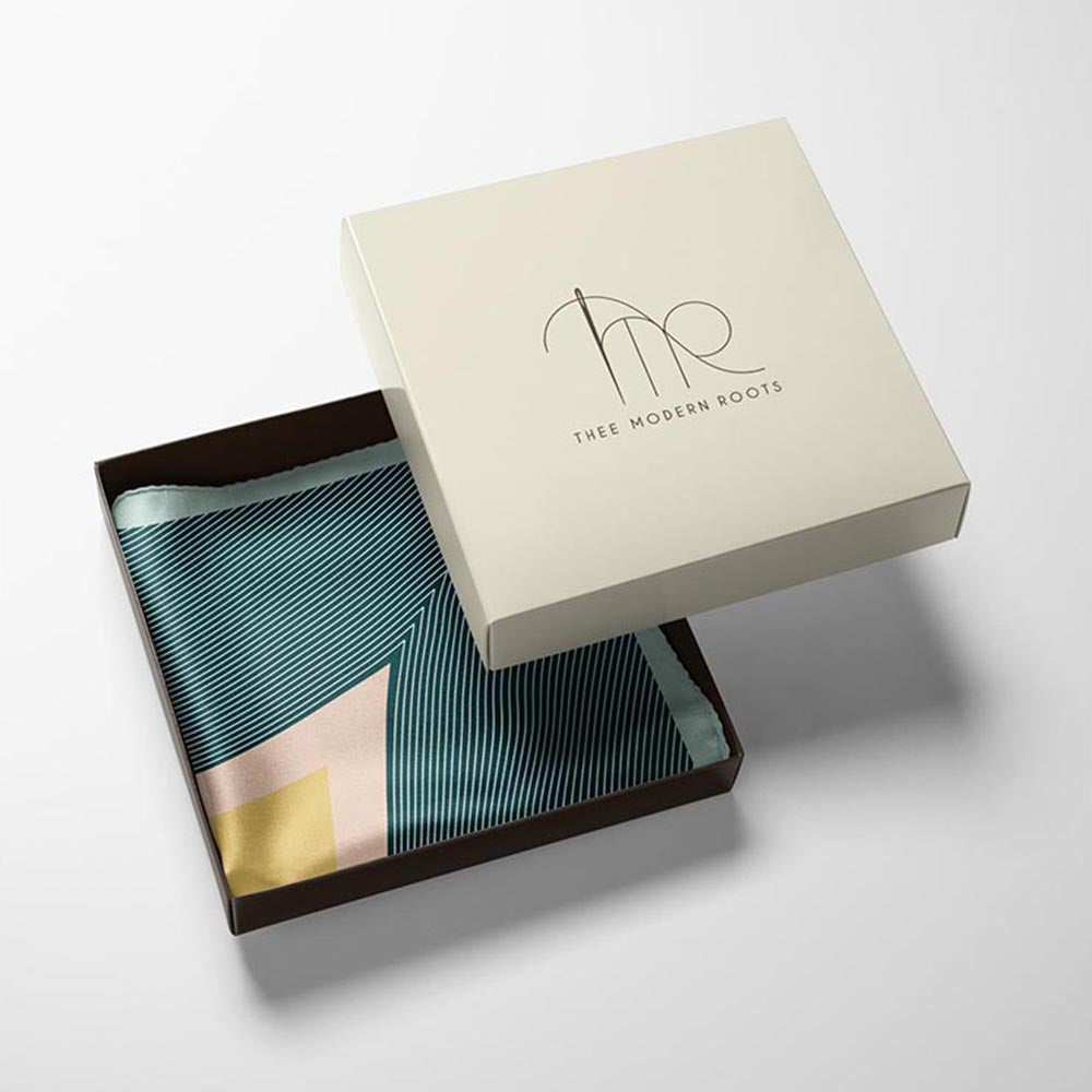 Thee Modern Roots Verdant Divergence Silk Pocket Square
