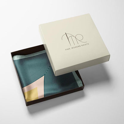 Thee Modern Roots Verdant Divergence Silk Pocket Square