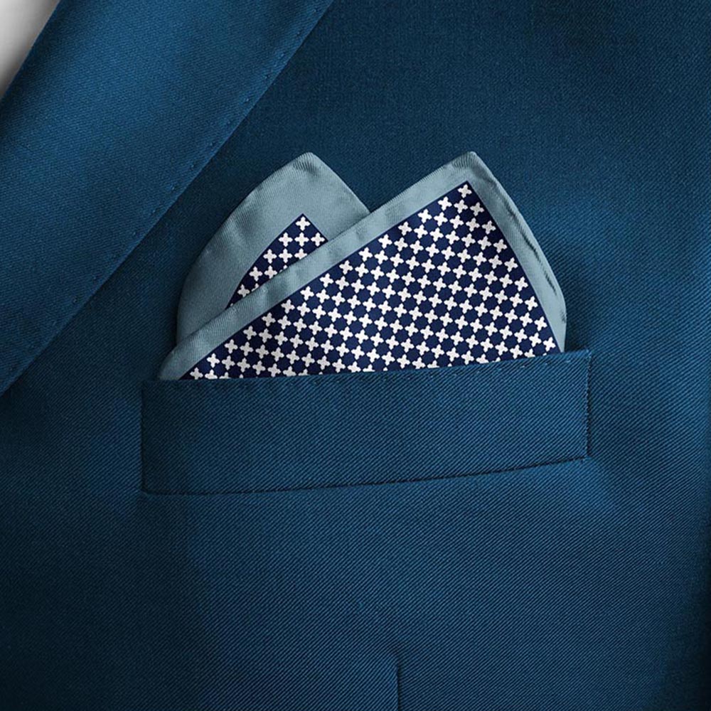 Thee Modern Roots Midnight Maze Silk Pocket Square