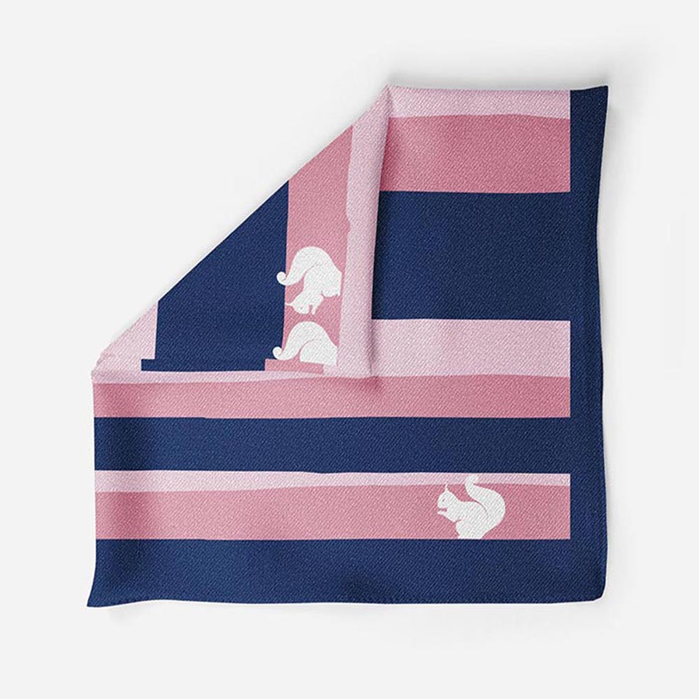 Thee Modern Roots Squirrel Soiree Silk Pocket Square
