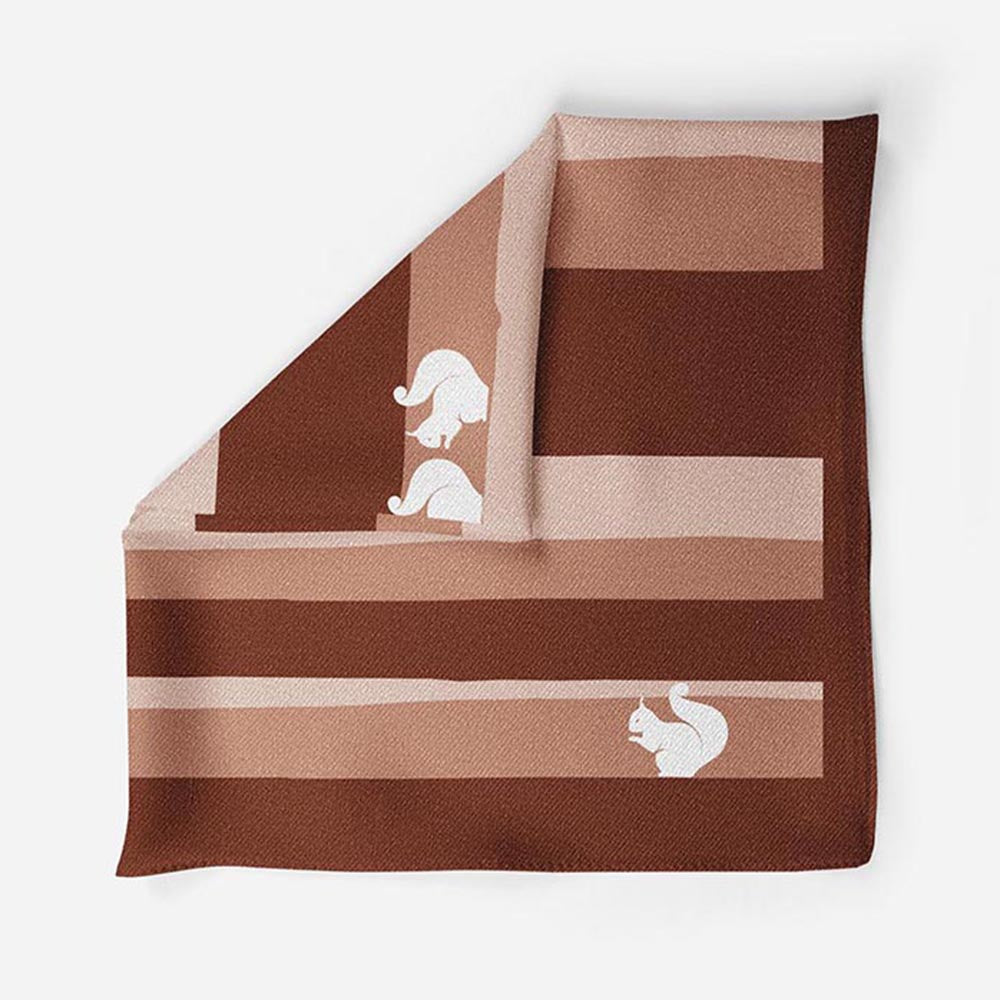 Thee Modern Roots Charming Critters Silk Pocket Square