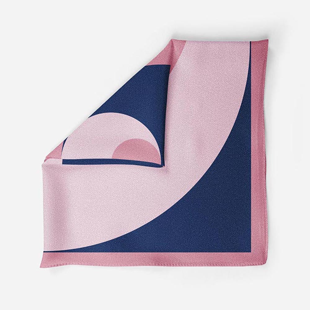 Thee Modern Roots Blue Depths Silk Pocket Square