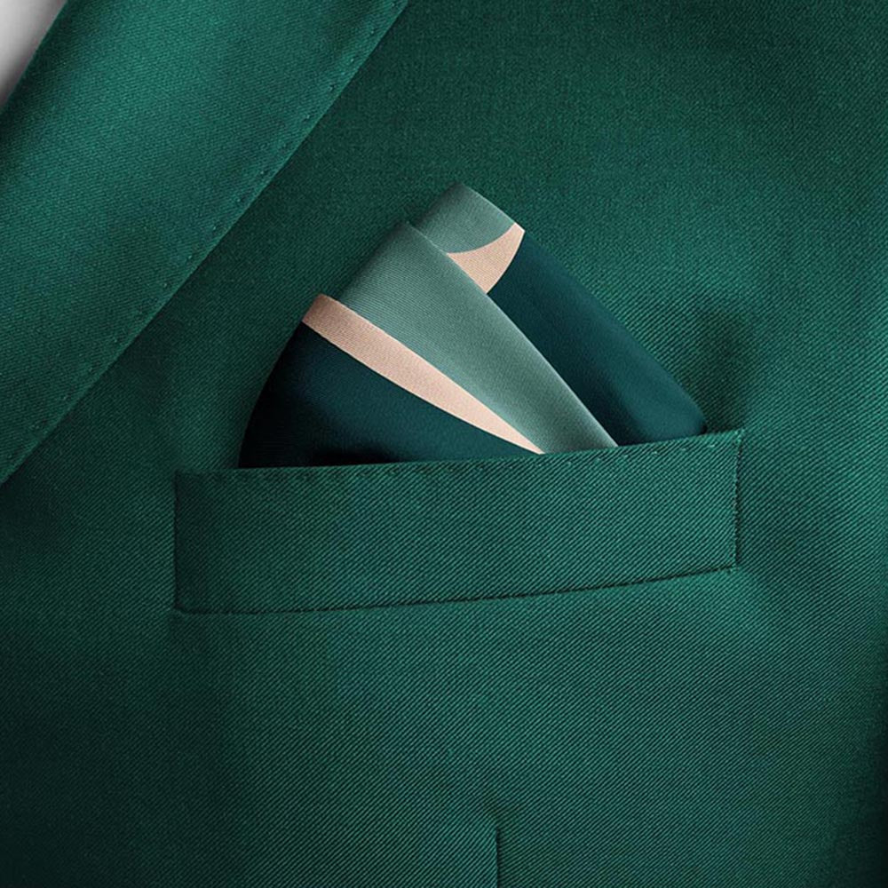 Thee Modern Roots Green Oasis Silk Pocket Square