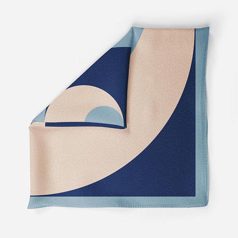 Thee Modern Roots Whirlpool Blues Silk Pocket Square