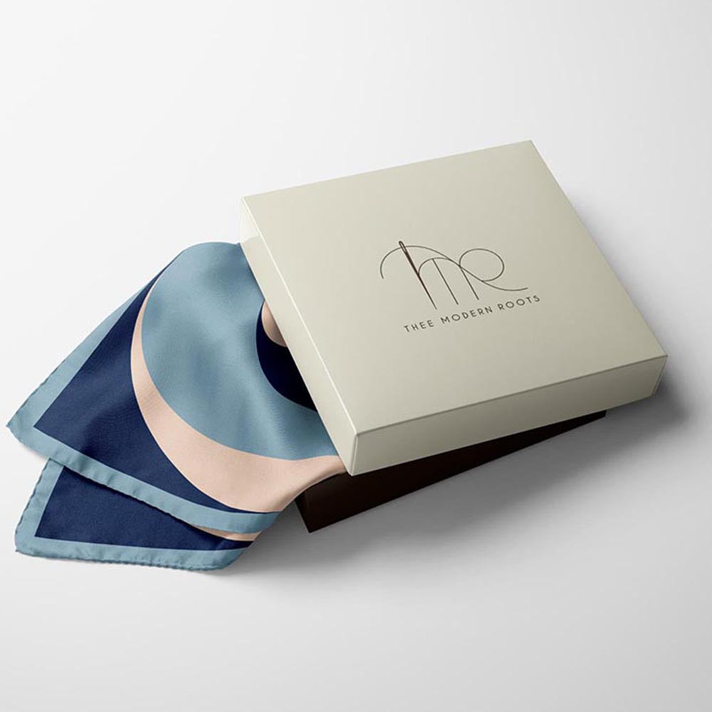 Thee Modern Roots Whirlpool Blues Silk Pocket Square