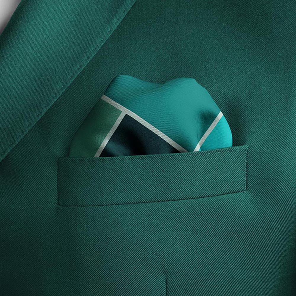 Thee Modern Roots Intertwined Geometry Silk Pocket Square