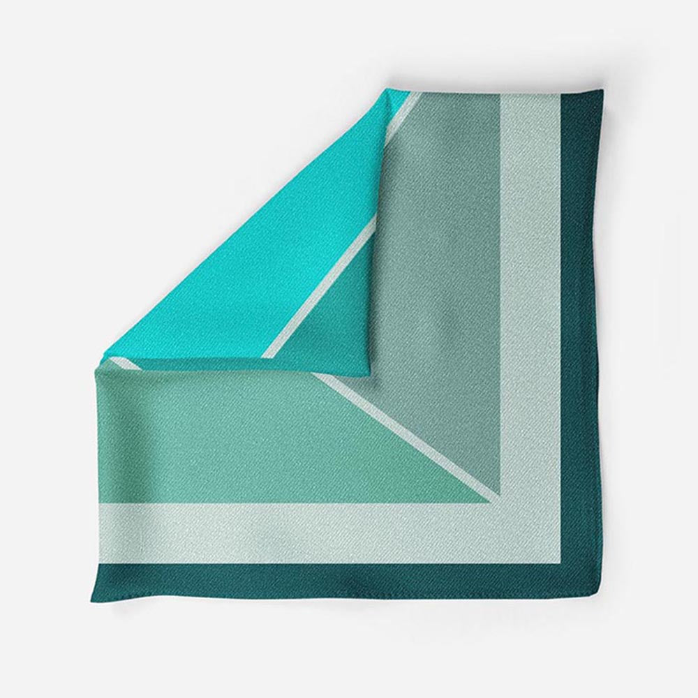 Thee Modern Roots Intertwined Geometry Silk Pocket Square