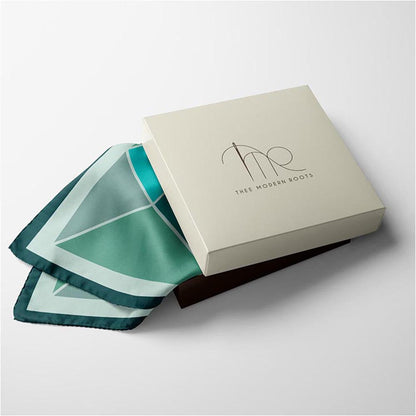 Thee Modern Roots Intertwined Geometry Silk Pocket Square