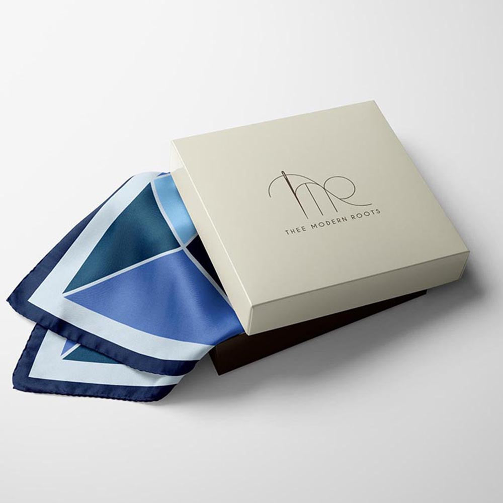 Thee Modern Roots Modern Geometry Silk Pocket Square