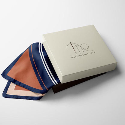 Thee Modern Roots Regal Stripes Silk Pocket Square