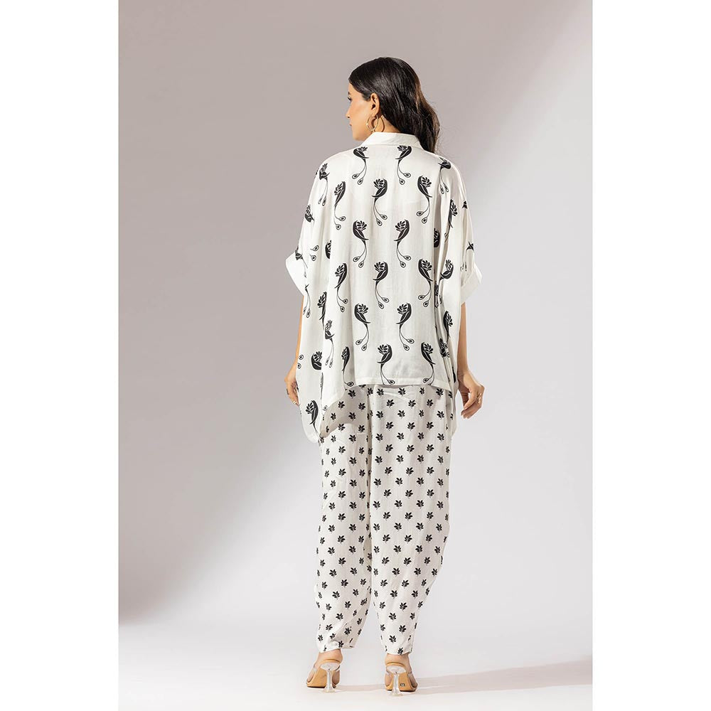 Thee Modern Roots White Humming Bird Boxy Co-Ord (Set of 2)