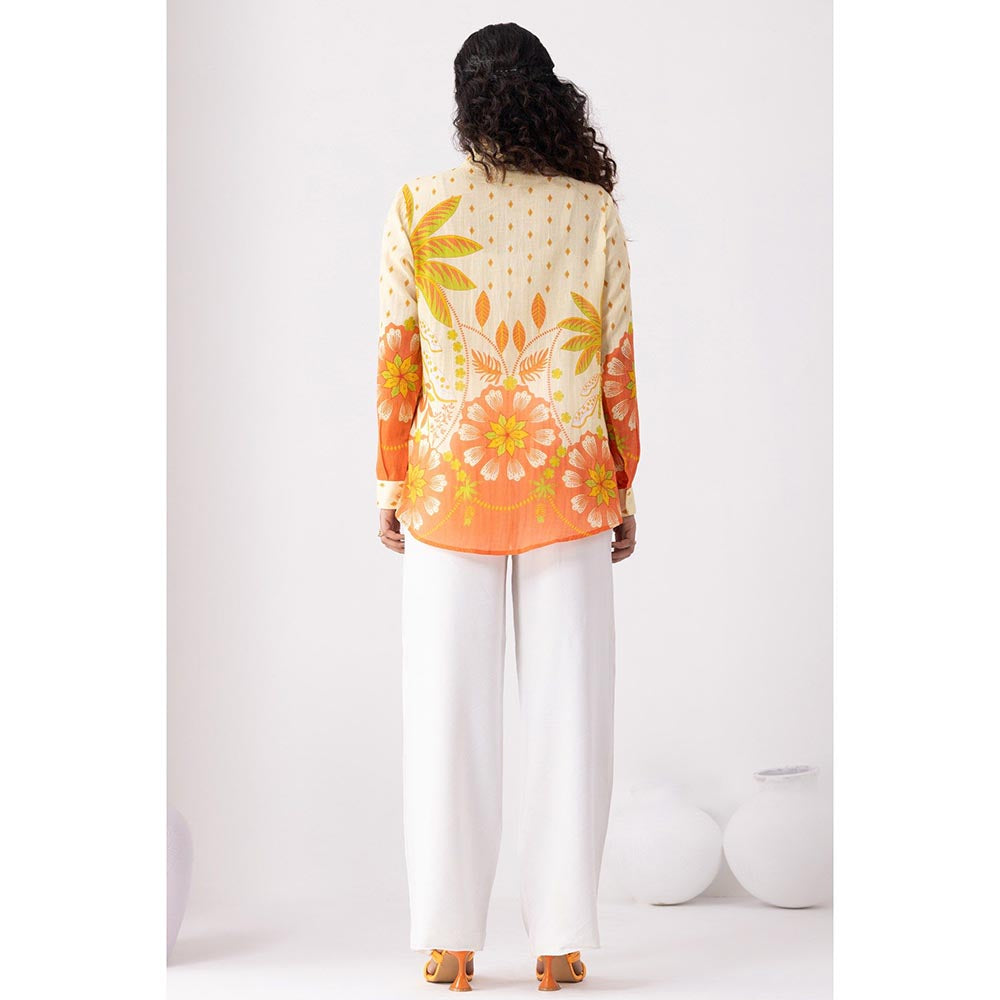 Thee Modern Roots Carnival Palm Shirt - Peach