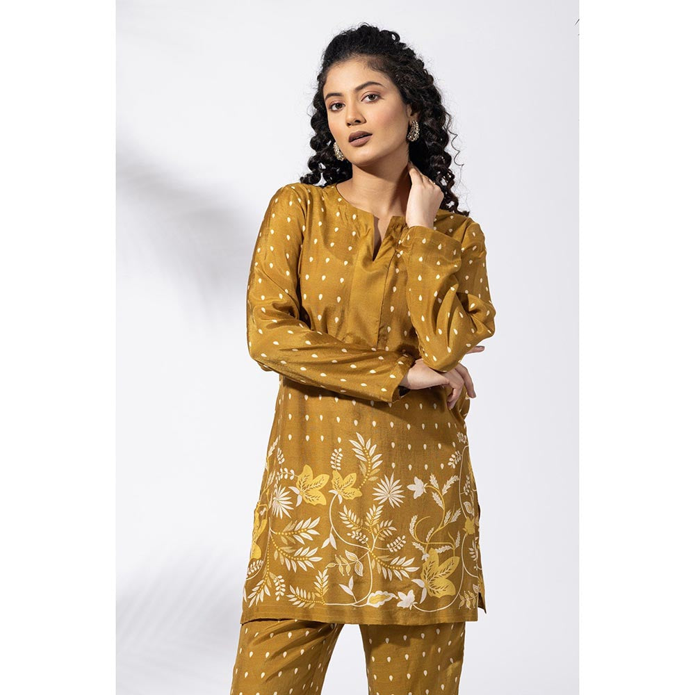 Thee Modern Roots Mustard Earthy Bloom Kurti