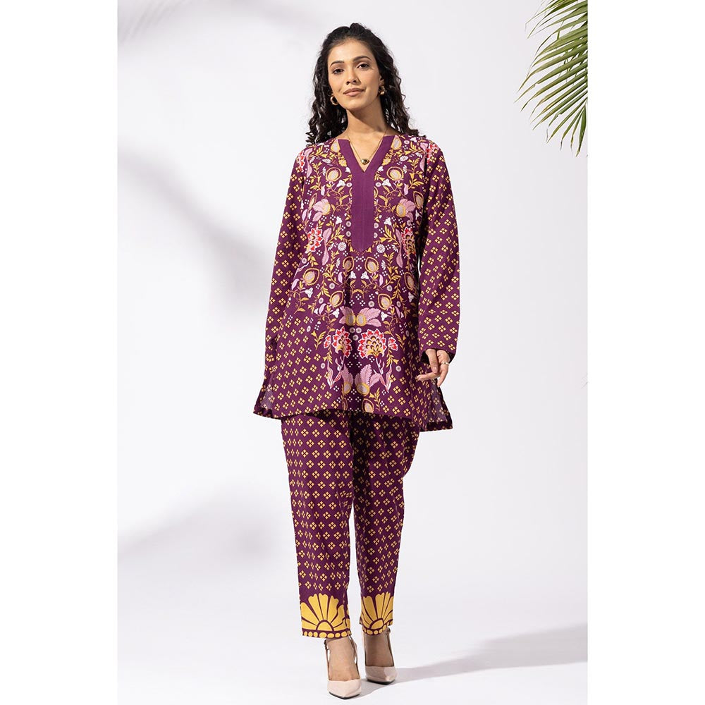 Thee Modern Roots Purple Plum Vineyard Kurti