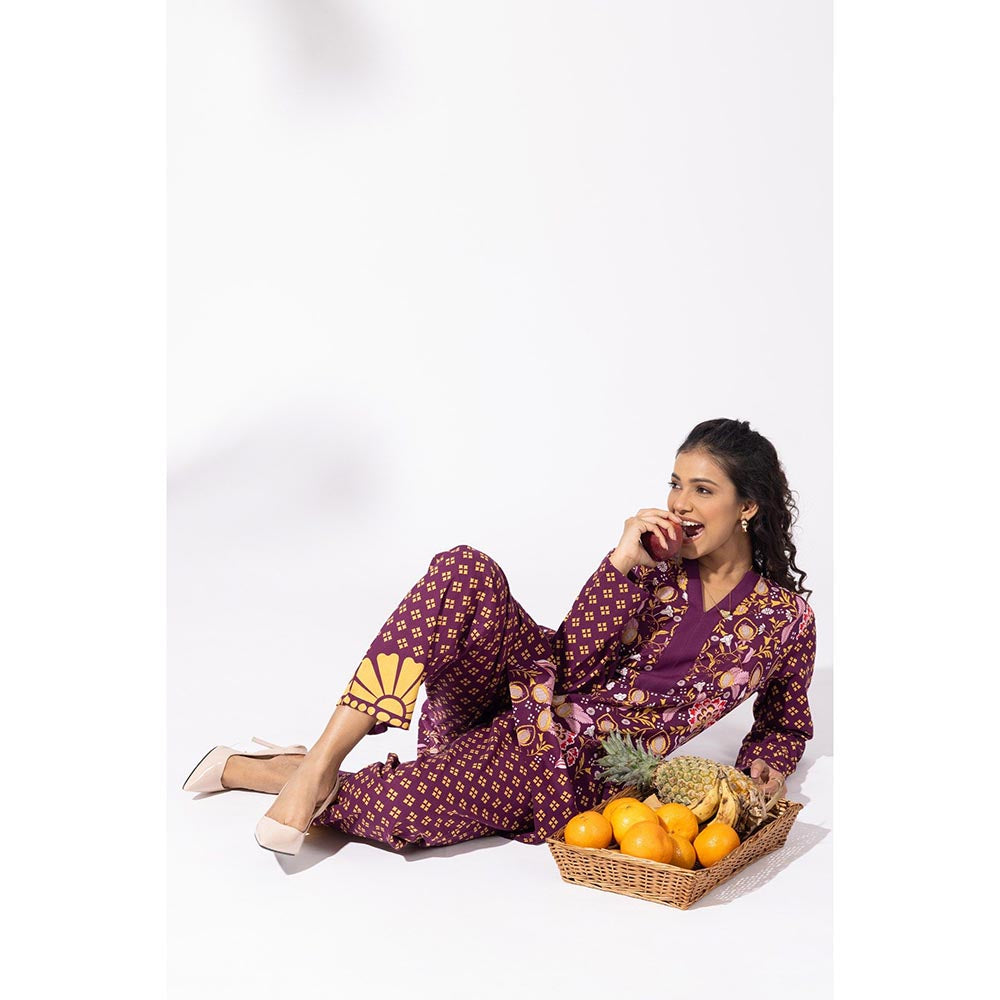 Thee Modern Roots Purple Plum Vineyard Kurti