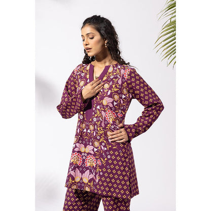 Thee Modern Roots Purple Plum Vineyard Kurti