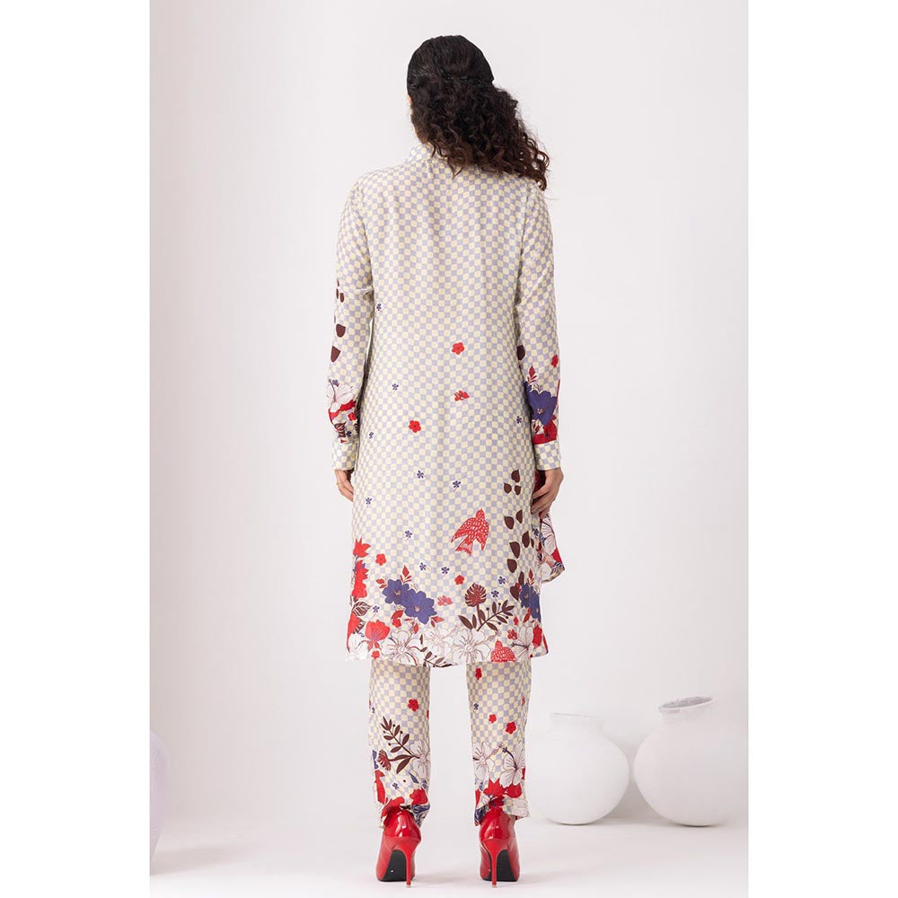 Thee Modern Roots Lavender Checkered Kurta