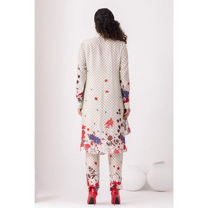 Thee Modern Roots Lavender Checkered Kurta