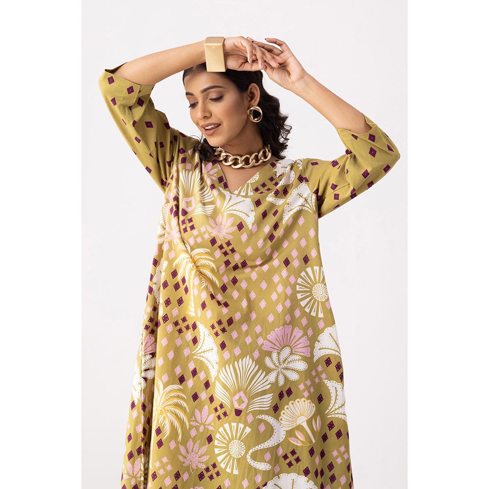 Thee Modern Roots Brown Desert Palm Kurta
