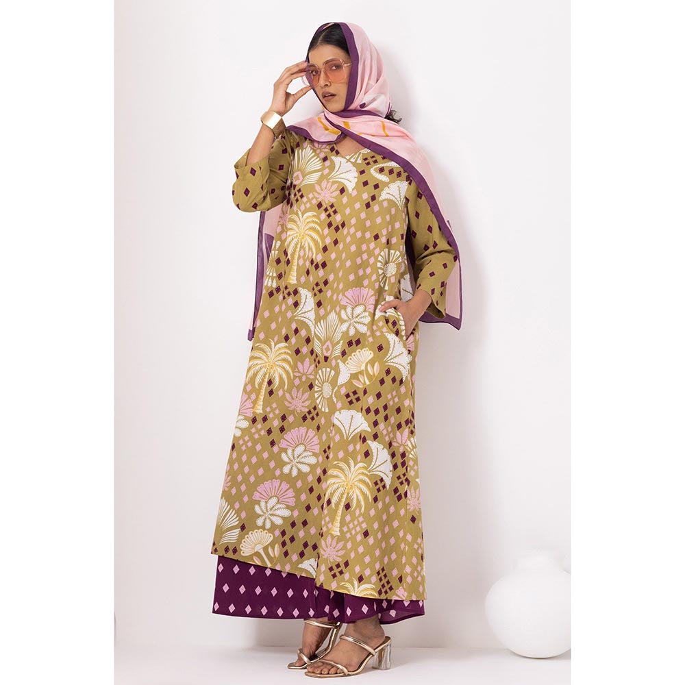 Thee Modern Roots Brown Desert Palm Kurta
