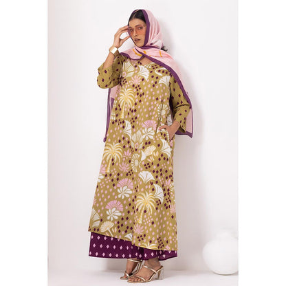 Thee Modern Roots Brown Desert Palm Kurta