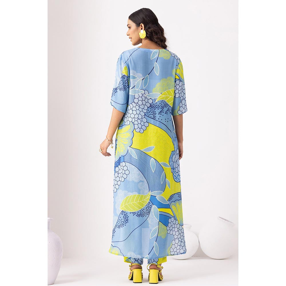 Thee Modern Roots Mystical Ocean Blue Kurta