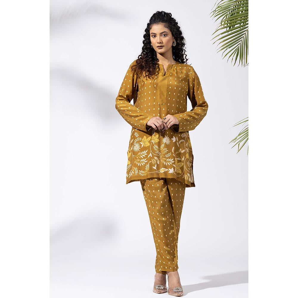 Thee Modern Roots Brown Earthy Bloom Floral Print Co-Ord (Set of 2)