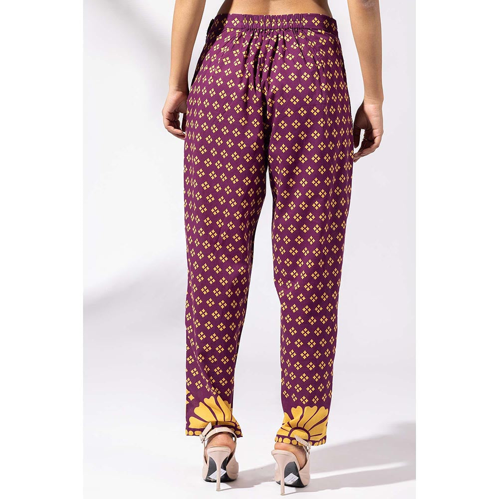 Thee Modern Roots Plum Vineyard Floral Print Co-Ord (Set of 2)