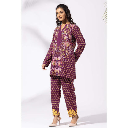 Thee Modern Roots Plum Vineyard Floral Print Co-Ord (Set of 2)