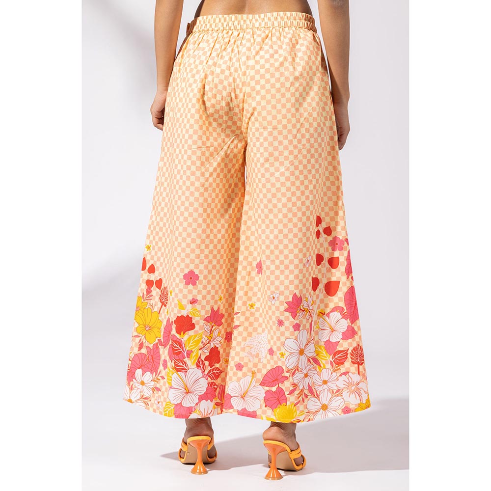 Thee Modern Roots Sundowner Checkered Peach Co-Ord (Set of 2)