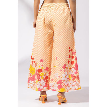 Thee Modern Roots Sundowner Checkered Peach Co-Ord (Set of 2)