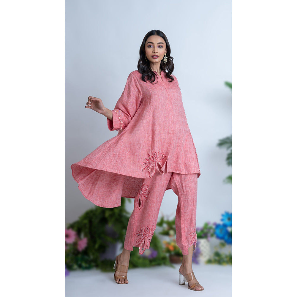 The House of Hemp Women Red Latest Stylish Kurta and Pant (Set of 2)