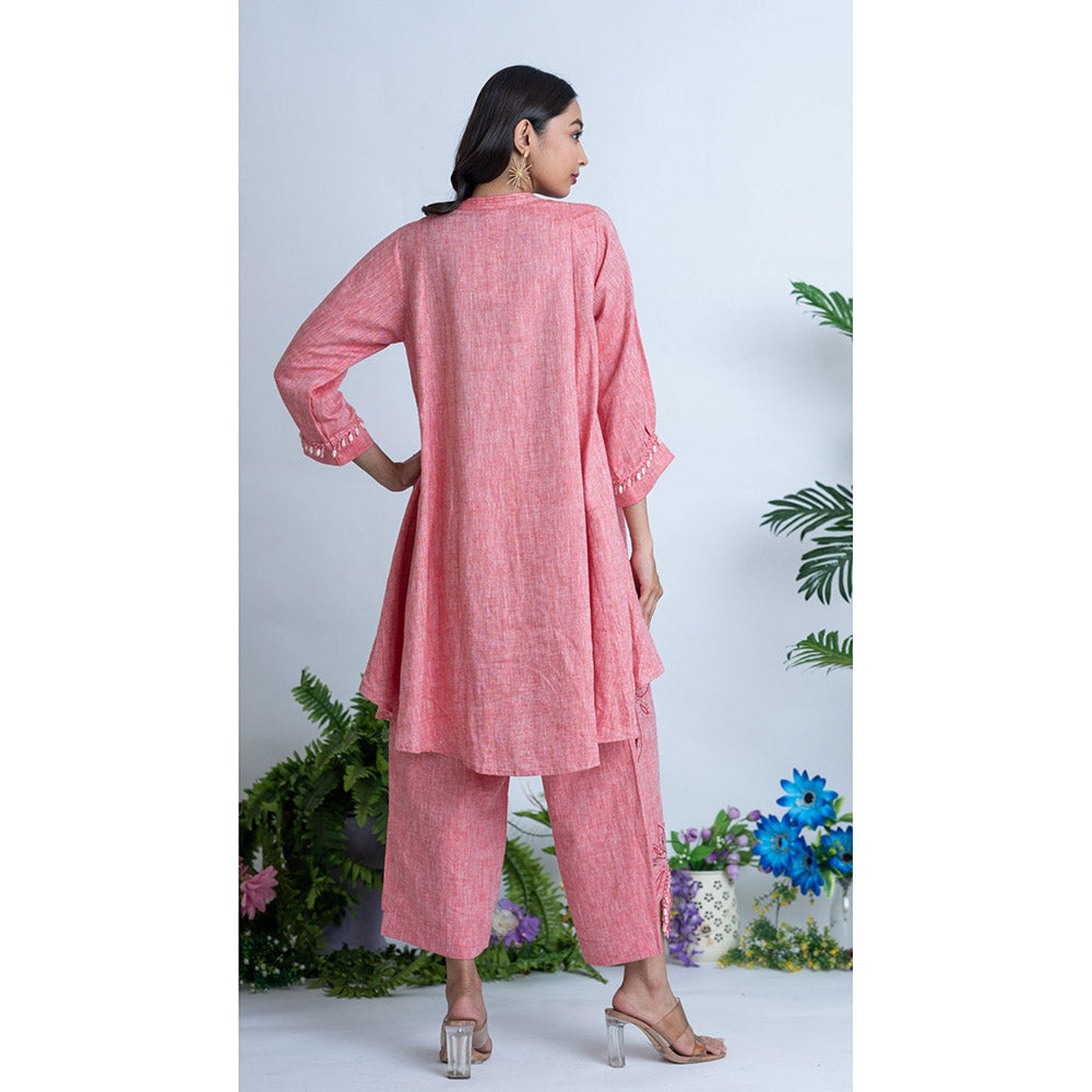 The House of Hemp Women Red Latest Stylish Kurta and Pant (Set of 2)