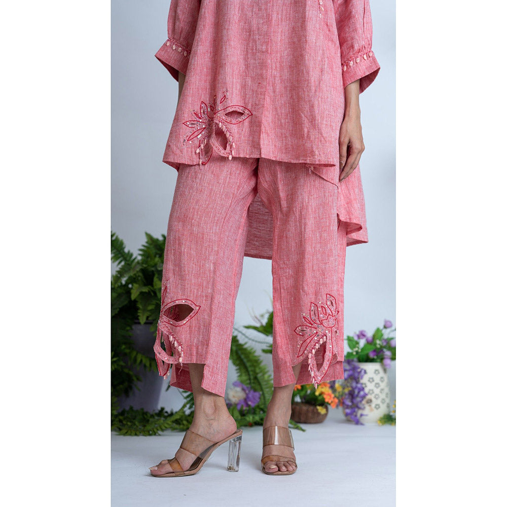 The House of Hemp Women Red Latest Stylish Kurta and Pant (Set of 2)