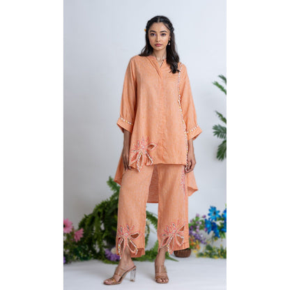 The House of Hemp Women Orange Latest Stylish Kurta and Pant (Set of 2)