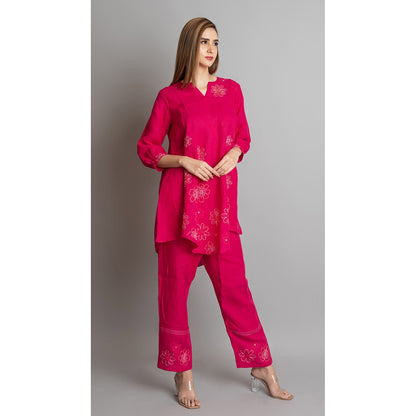The House of Hemp Women Pink Latest Stylish Co-Ord (Set of 2)