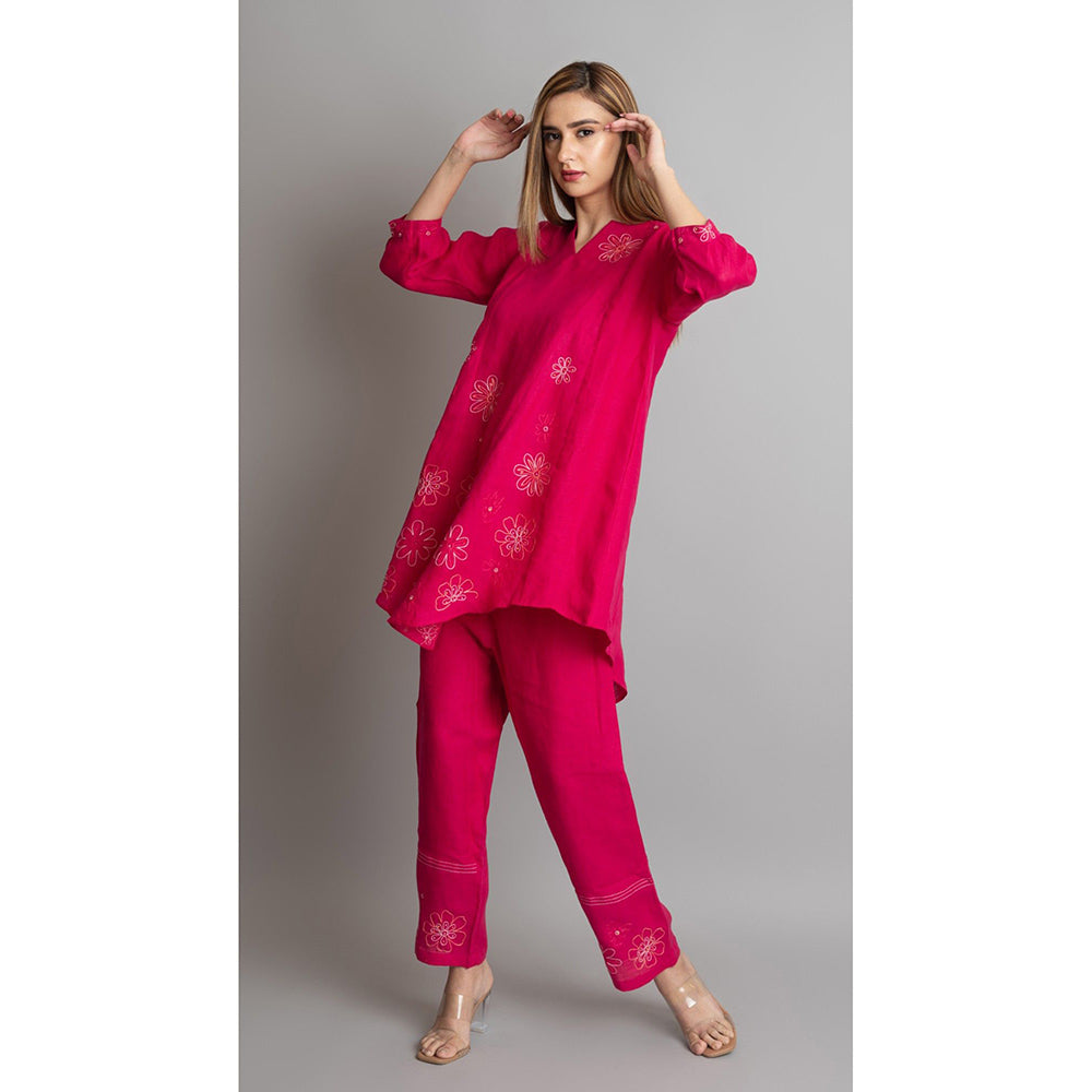 The House of Hemp Women Pink Latest Stylish Co-Ord (Set of 2)